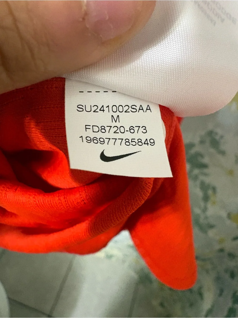 Nike Red Polo Top with Yellow Swoosh and Flag Patch